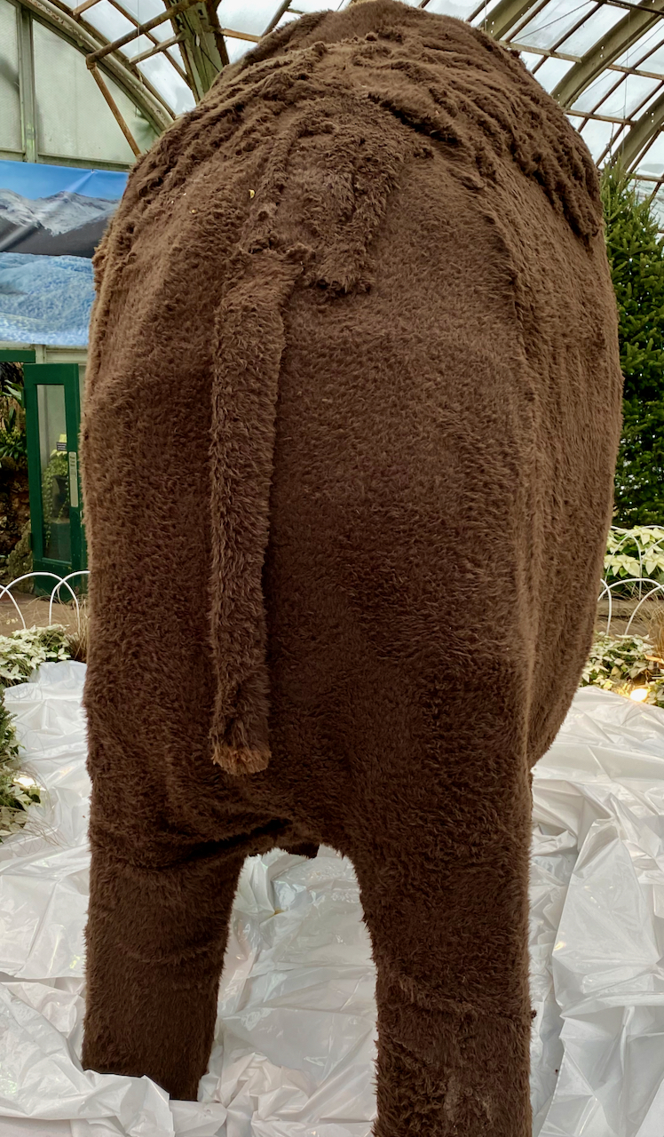 The butt of an elephant statue.